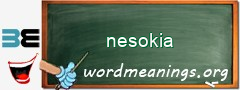 WordMeaning blackboard for nesokia